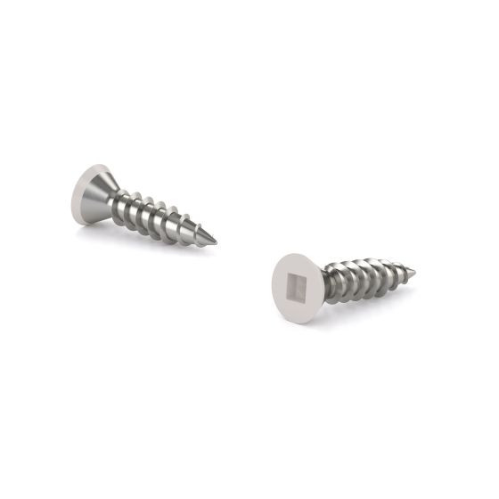 Antique Brass-Plated Wood Screws - Flat Head - White - 1/2" - 20/Pkg