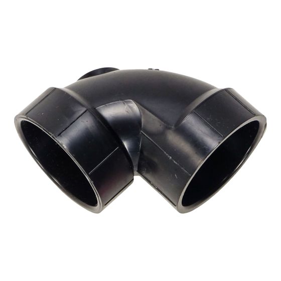 Coude 90° en ABS DWV, 1 1/2", femelle, noir
