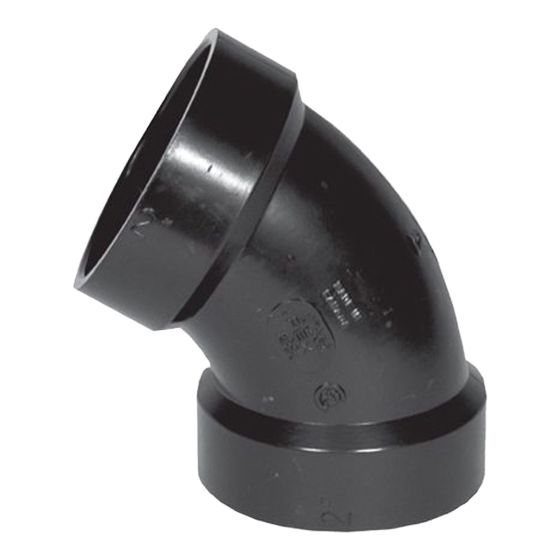 ABS DWV 60° Elbow - 2" - Hub - Black