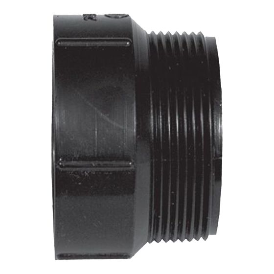 ABS DWV Male Adapter - 2" - Hub x MPT - Black