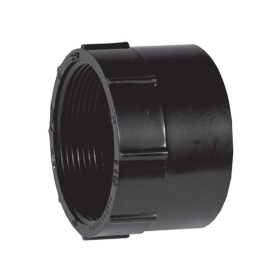 ABS DWV Female Adapter - 1 1/2" - Hub x FPT - Black