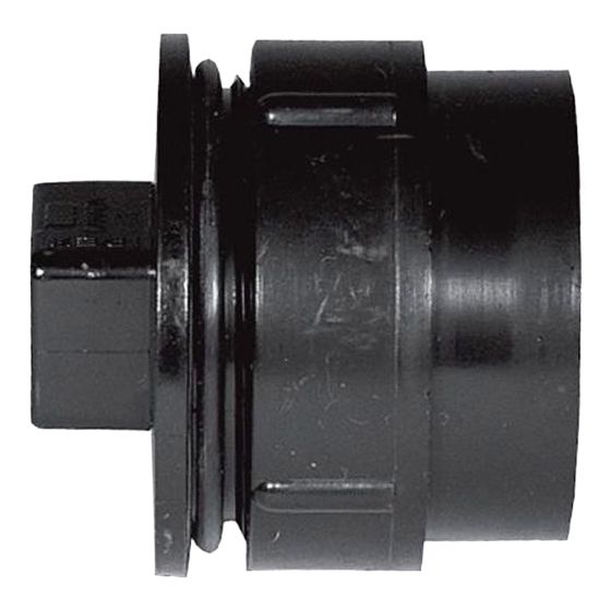 ABS DWV Cleanout Adapter with Plug - 2" - Male x FPT - Black