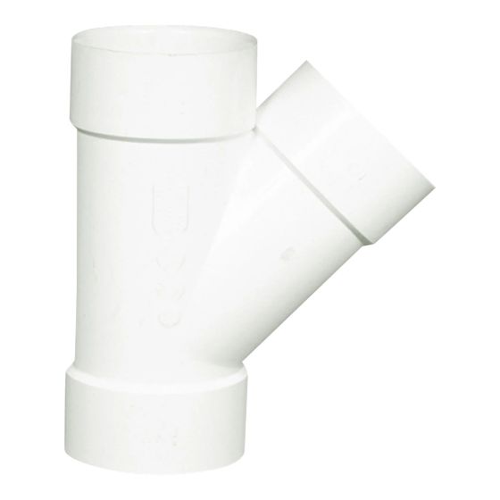Raccord en Y à 45° en PVC/BNQ, 4", femelle, blanc