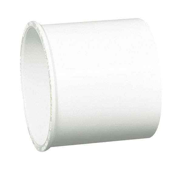 Manchon avec butoir en PVC/BNQ, 4", femelle, blanc