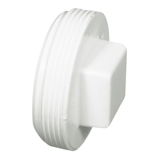 Bouchon à visser en PVC/BNQ, 4", blanc