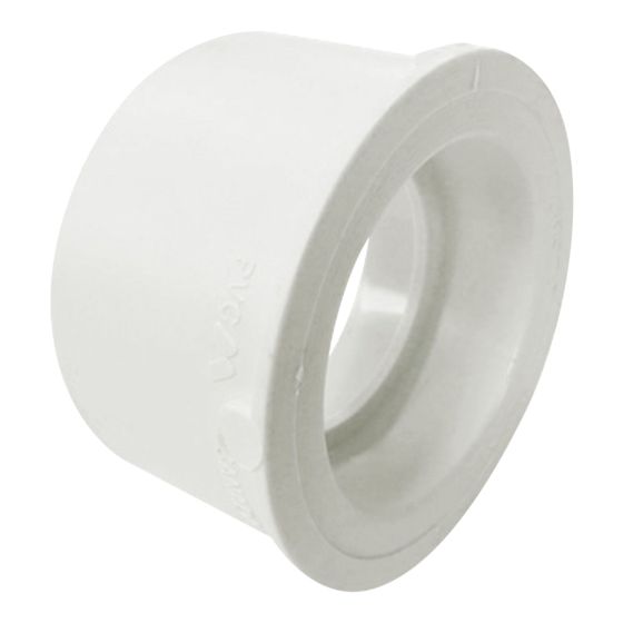 Raccord pour égout en PVC/BNQ, 4" x 3", mâle x femelle, blanc