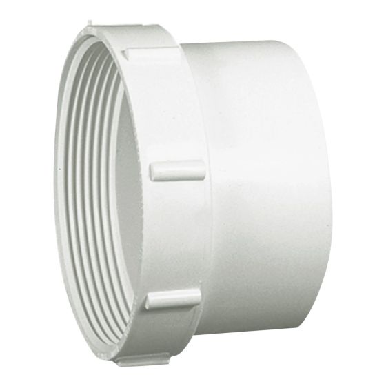 Adaptateur pour regard en PVC/BNQ, 4", mâle x femelle, blanc