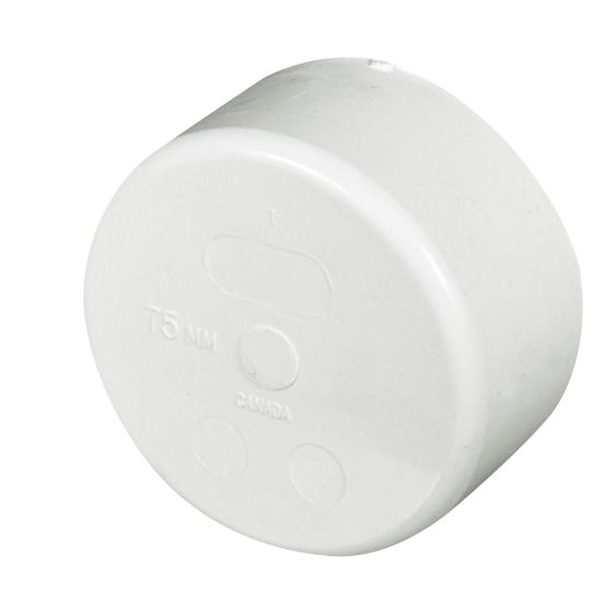 Bouchon en PVC/BNQ, 4", femelle, blanc
