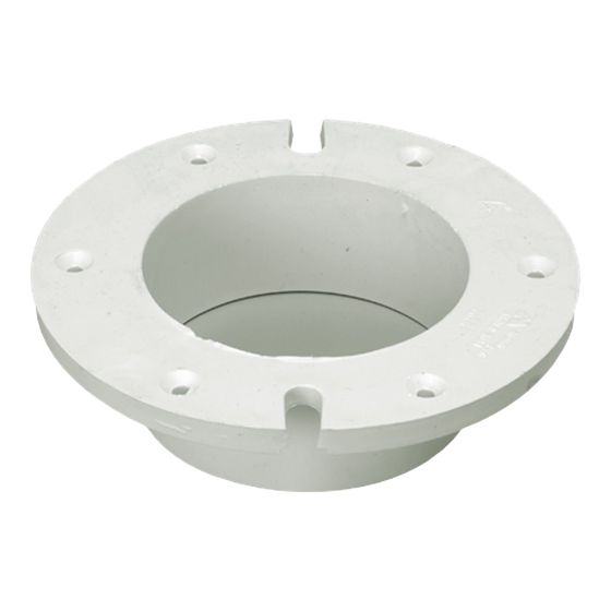 Bride de renvoi en PVC/BNQ, 4", femelle, blanc