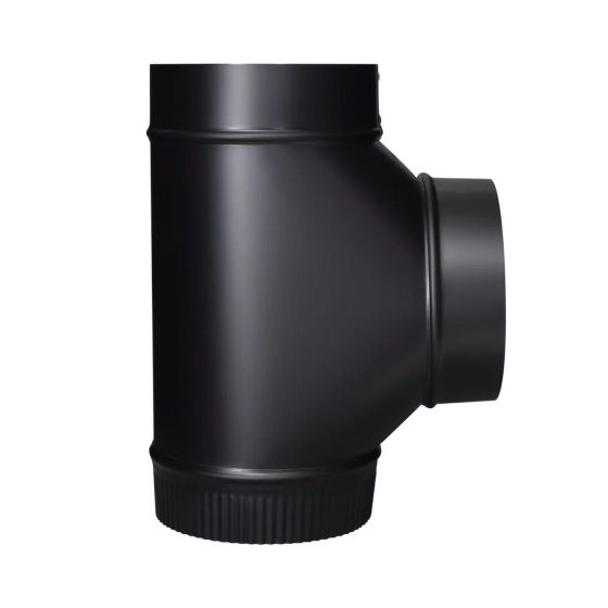 Raccord en T, Noir mat, Cal. 24, 6"
