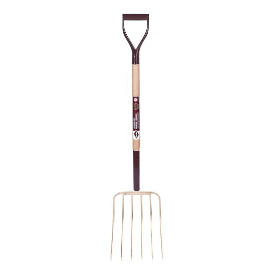 Fourche à engrais 13", 6 dents, manche bois dur