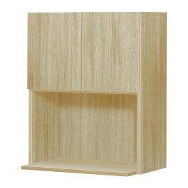 Caisson sup&eacute;rieur pour micro-ondes 2 portes, Beaut&eacute; Naturelle, bois, 24" x 34 3/4" x 24"
