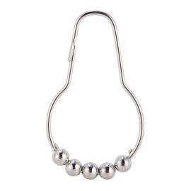 Crochets de rideau de douche, 1,5" x 2,83", chrome, 12/pqt