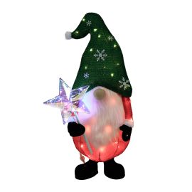 Gnome lumineux, &eacute;toile iridescente DEL, 33"