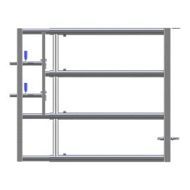 LV4 Complete Galvanized Gate - 1 Brace - Adjustable 1-2 m