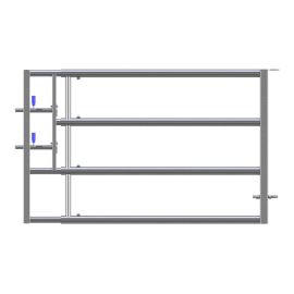 LV4 Complete Galvanized Gate - 1 Brace - Adjustable 2 to 3 m