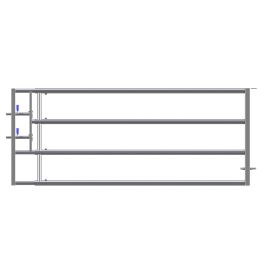 LV4 Complete Galvanized Gate - 1 Brace - Adjustable 3 to 4 m