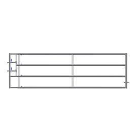 LV4 Complete Galvanized Gate - 1 Brace - Adjustable 4 to 5 m