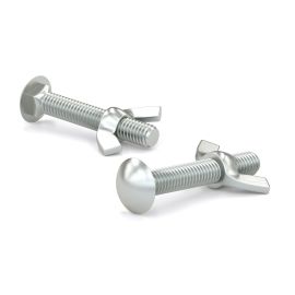 Boulons de carrosserie &agrave; t&ecirc;te ronde avec &eacute;crou papillon, 2 1/2", 50/pqt