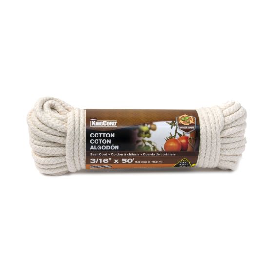 Smooth Braid Cotton Rope - Natural - 3/16