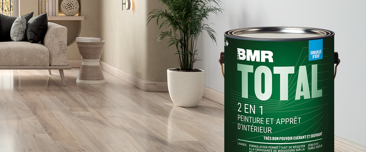 Découvrez la peinture BMR Total 2 en 1: peinture et apprêt d'intérieur