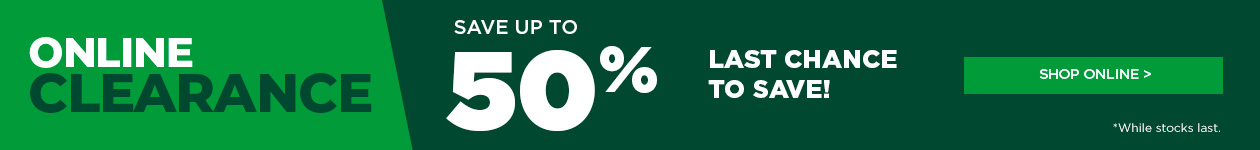 Online clearance, up to 50%