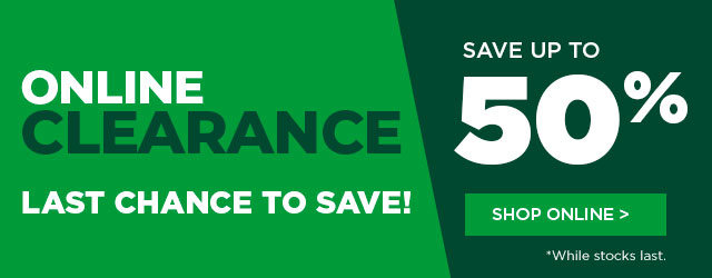 Online clearance, up to 50%