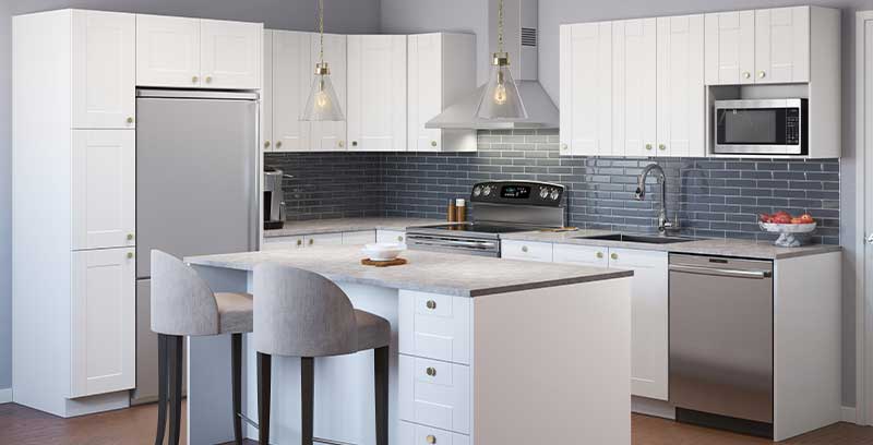 Modern kitchen with white cabinets - BMR