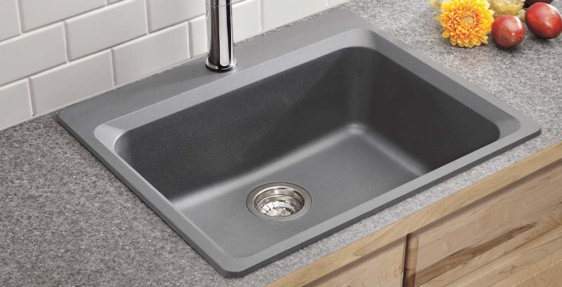 Grey sink on grey melamine countertop - BMR