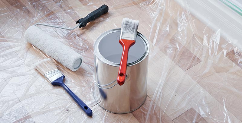 Brush, paint roller, protective equipment for painting 