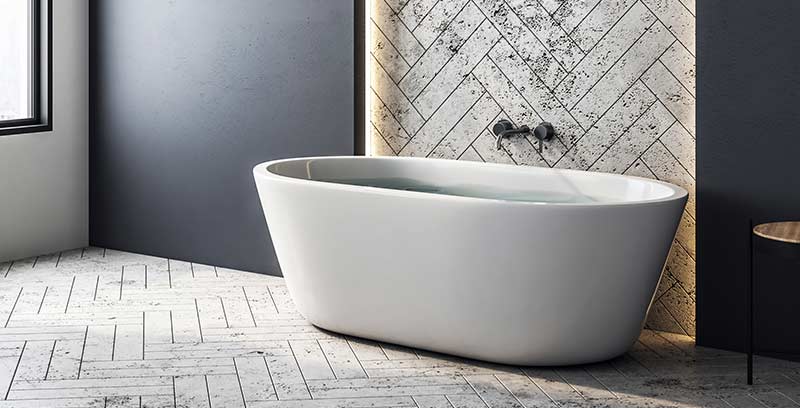 Freestanding Bathtub Applied Acrylic White - BMR