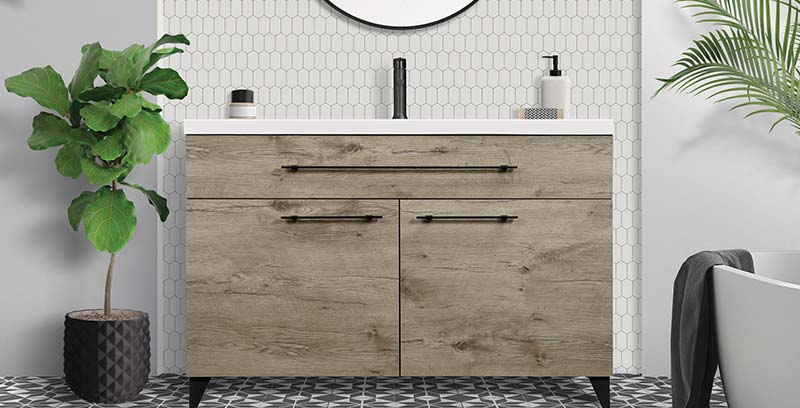 Vanity and Sink - Malea - Silver Wood - BMR