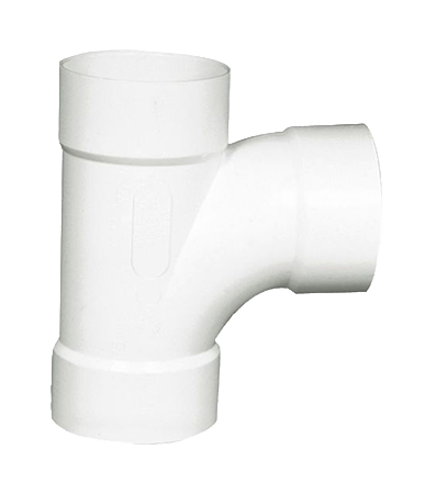 White PVC pipe elbow
