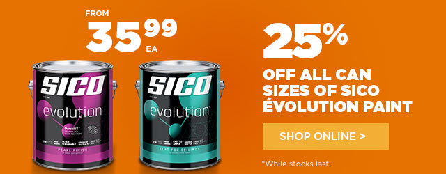 Save 25% on SICO Evolution paint - Potvin & Bouchard