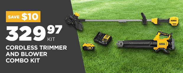Save 10$ on cordless trimmer and blower combo kit - Potvin & Bouchard