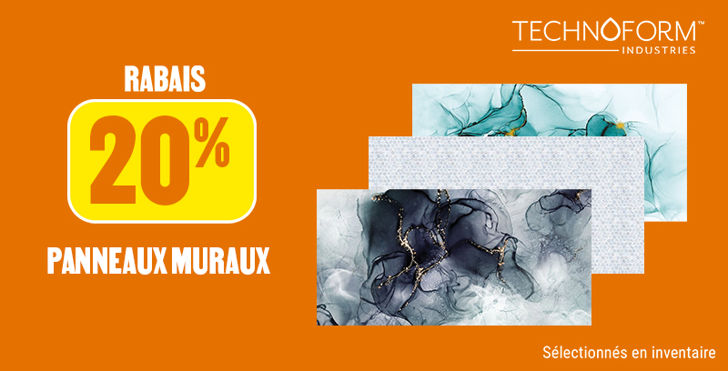 20% de rabais sur les panneaux muraux