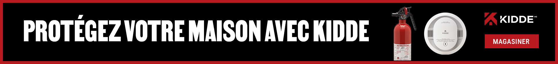 Protégez votre maison avec Kidde : extincteur et avertisseur de fumée.