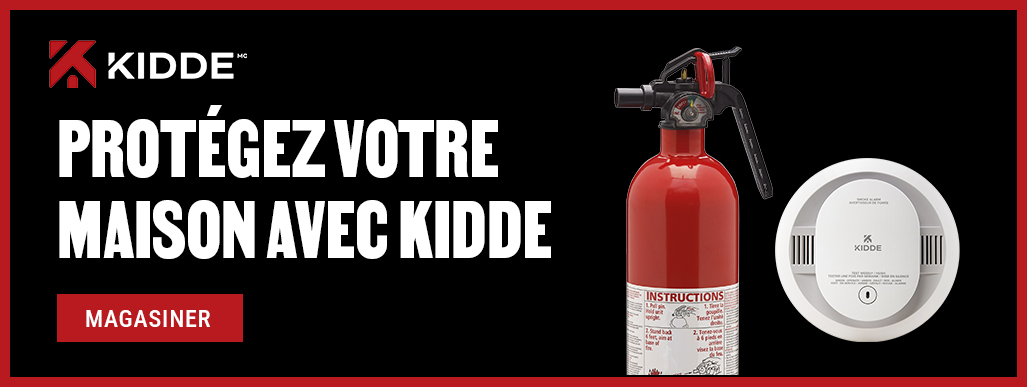 Protégez votre maison avec Kidde : extincteur et avertisseur de fumée.
