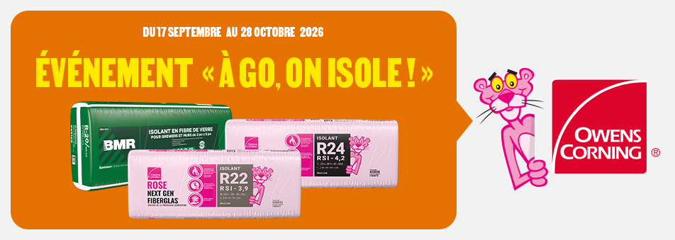 Obtenez une carte cadeau de 50 $ pour chaque achat de 250 $ d'isolant Owens Corning
